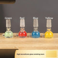 7cm coloured glass tobacco pipe cigarette holder in geometric shape with transparent blue green red yellow options