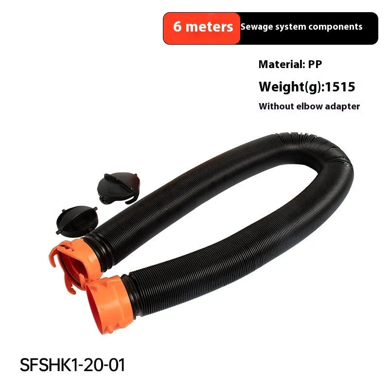 90 degree rotary elbow joint sewage hose shown in 4.5 metre and 6 metre lengths