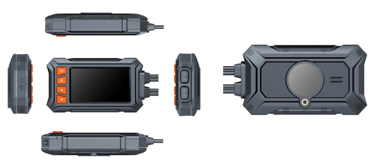 Motorcycle GPS video recorder with dual lens in waterproof housing for 1080P recording