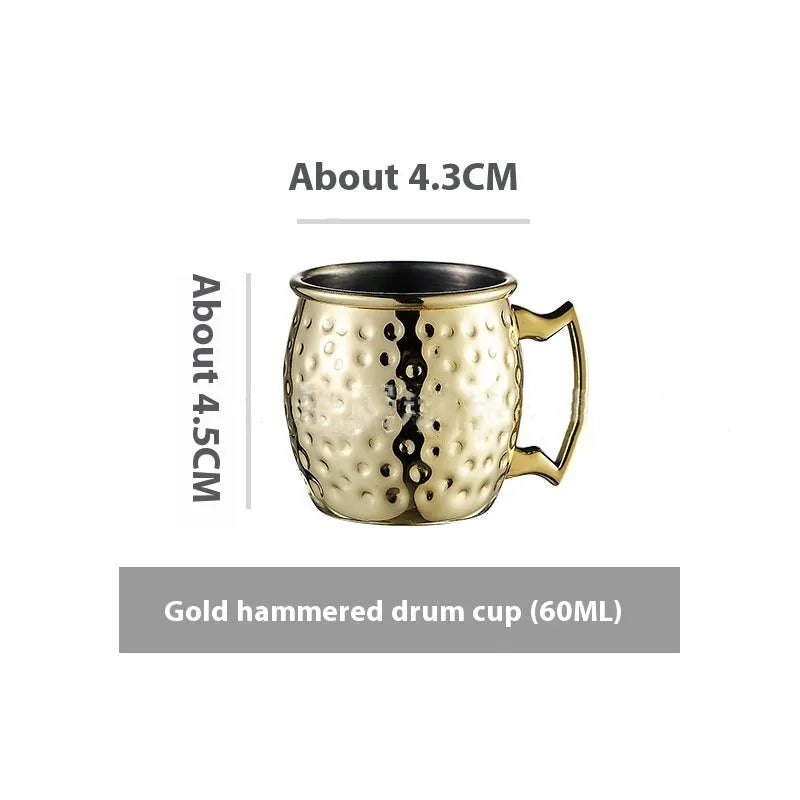Stainless steel Moscow Mule cocktail glass with copper plating in multiple colour options