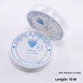 Spool of transparent white elastic cord for jewellery making with diameter options from 0.4mm to 1.0mm