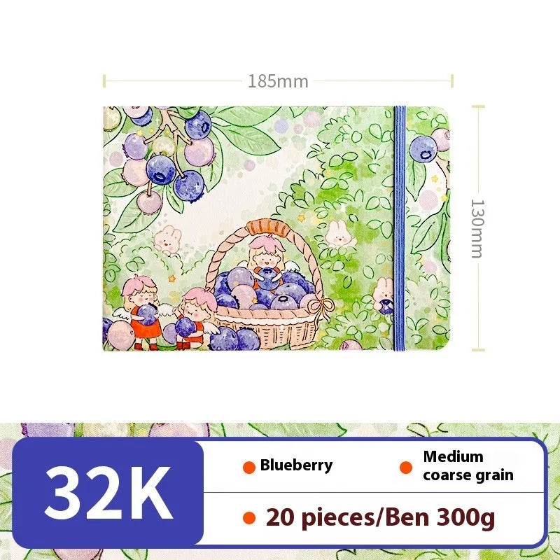 Feiluniao handmade fabric watercolour notebook with artistic cover design, 185mm length for portable sketching