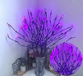Silver branch LED decorative tree light with multiple colour options in vase display