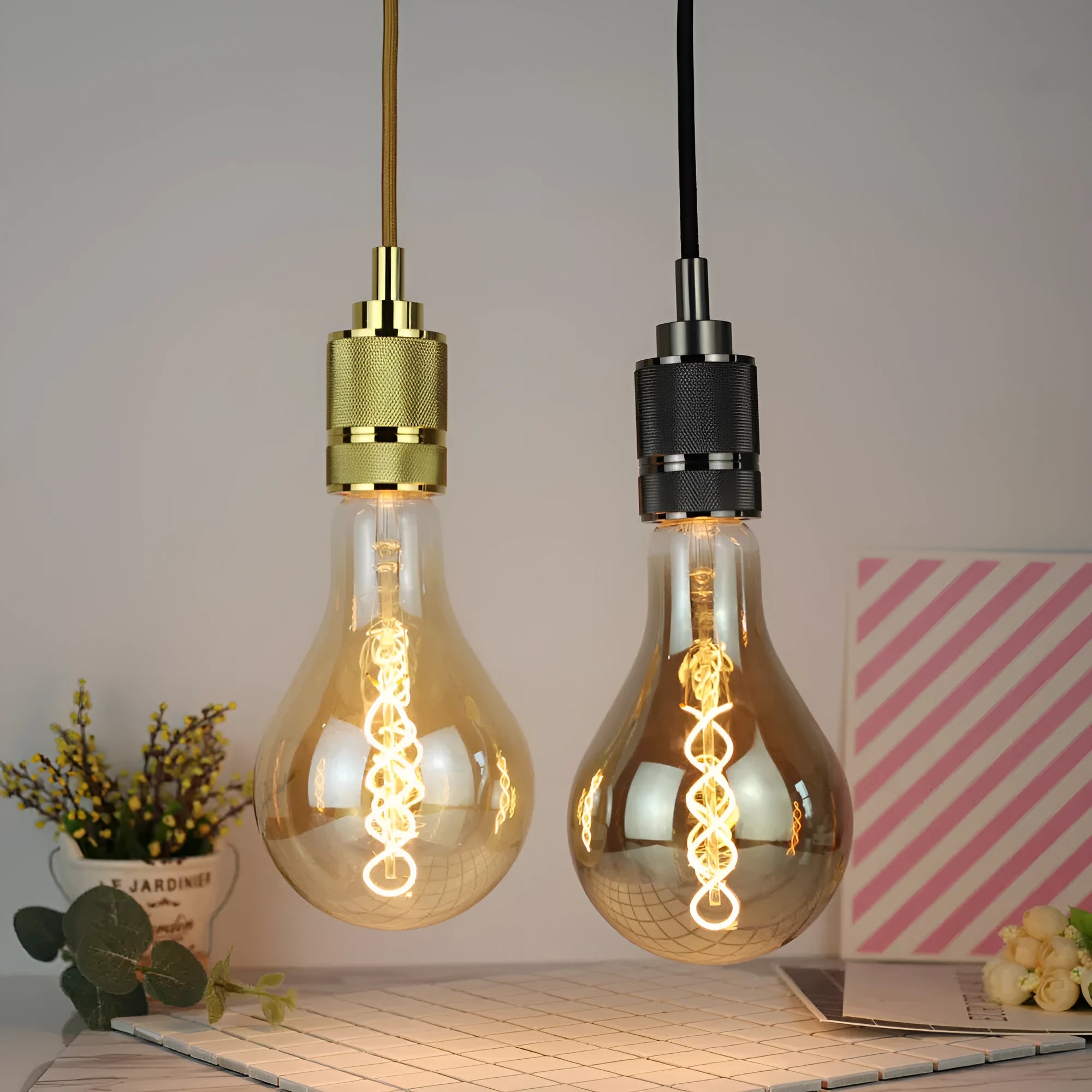 A110 double spiral gold LED soft light strip with 110x200mm dimensions