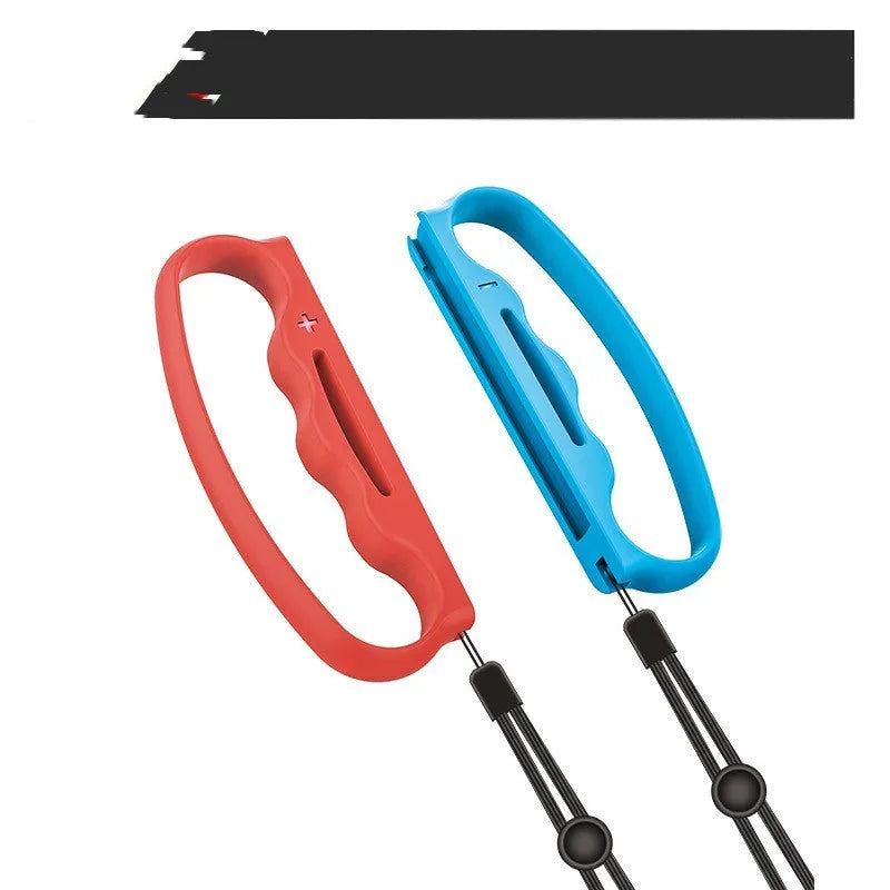 Joy-Con controller handle grip set with hand rope attachment in AVS material construction