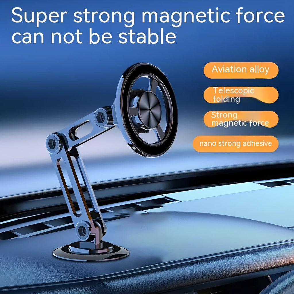 All-metal magnetic car phone holder with four colour options shown