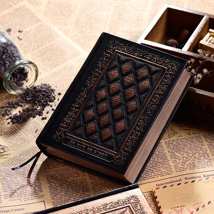 Embossed faux leather hardcover notepad in Bronze colour with super thick pages.