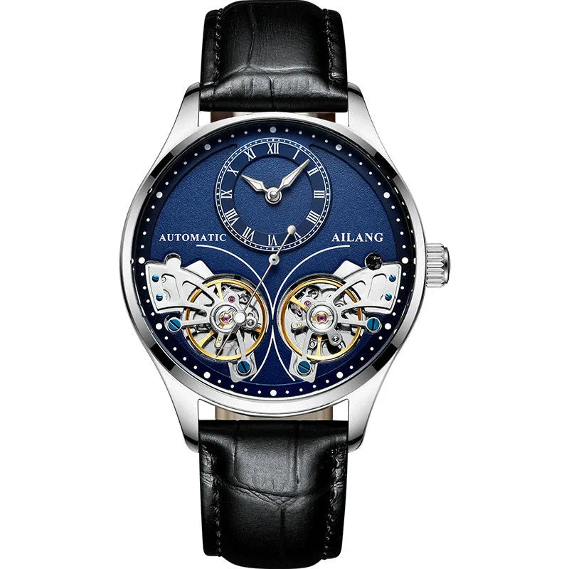 Seiko automatic men's watch with titanium case, tourbillon and moon phase complications on round face