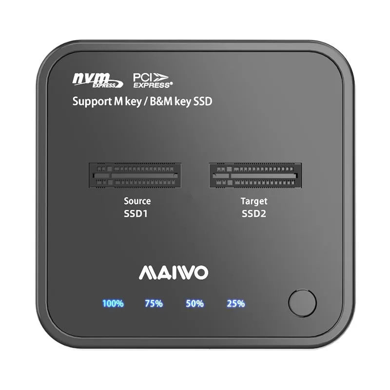 MAIWO K3016 M2 NVMe SATA solid state hard disk docking station with cables and power adapter