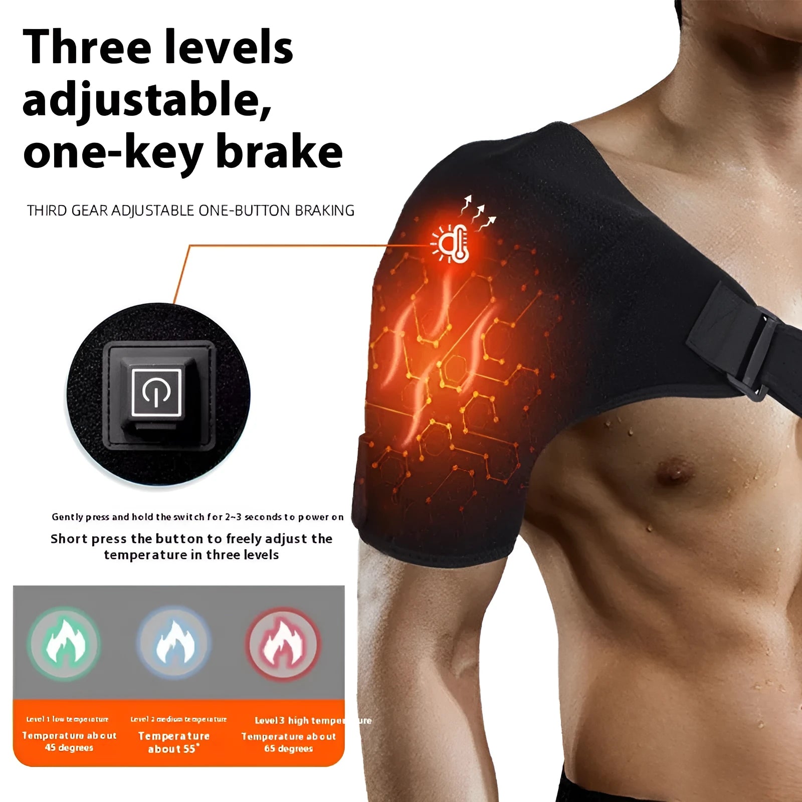 Electric heating USB shoulder pad with plug-in connector