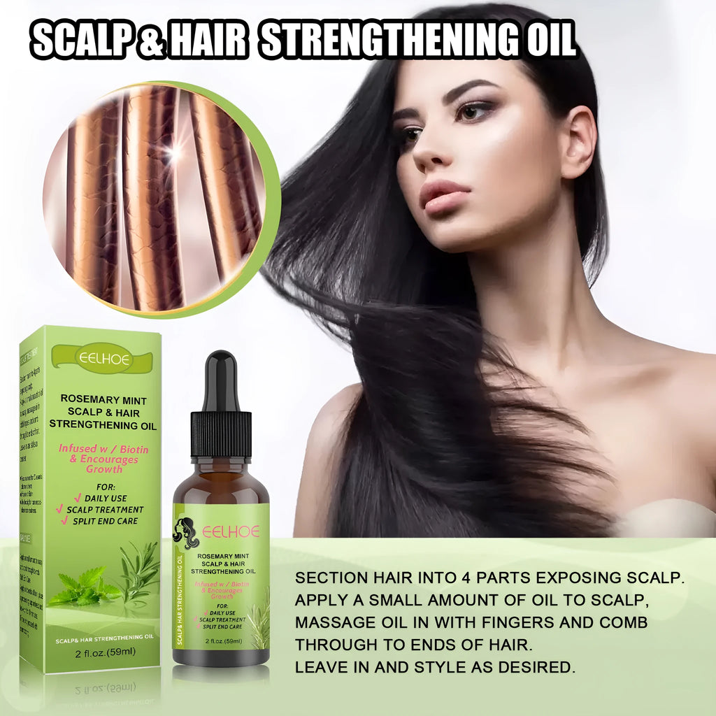 59ml bottle of Rosemary Mint Hair Growth Fluid for scalp massage and hair care