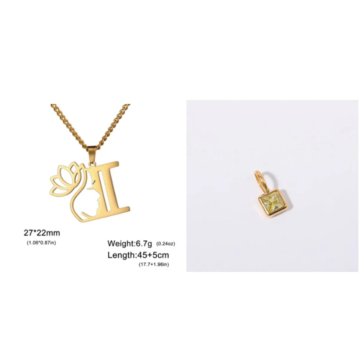Stainless steel cross chain necklace with electroplated finish and single pendant