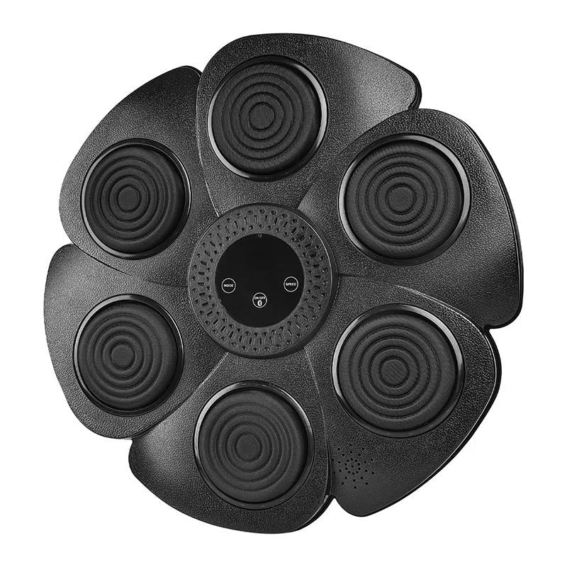 Black smart boxing target with lights and half-finger gloves for indoor teenage training