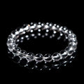 Natural Donghai old mine white crystal geometric bracelet with round beads.