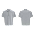 Men's black loose fit polo t-shirt with embroidery sequin detail and square collar