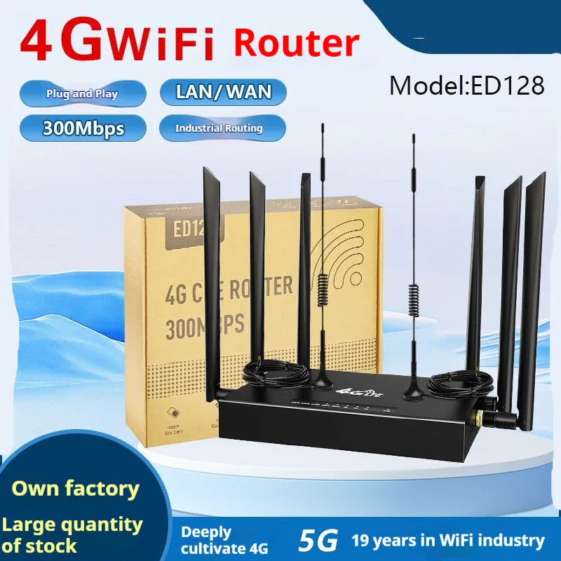 Industrial-grade 4G/3G router with removable iron box enclosure measuring 29.5 x 25 x 5 cm