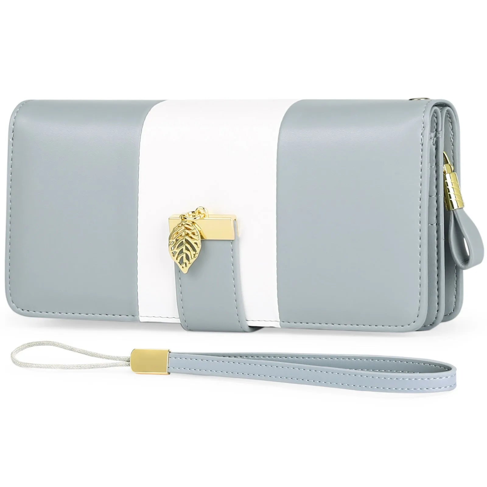 Anti-theft clutch bag with lock closure in PU leather, shown in midnight black colour