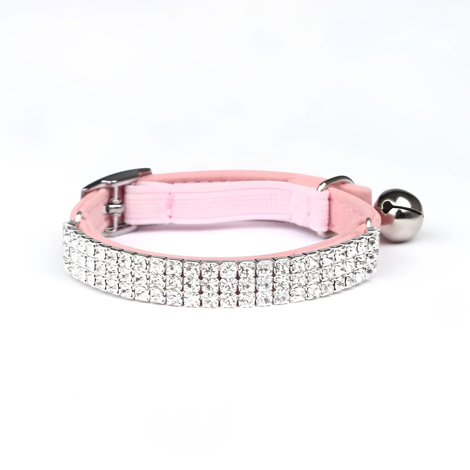 Adjustable suede cat collar with rhinestones in red, blue, purple, black, pink colours.