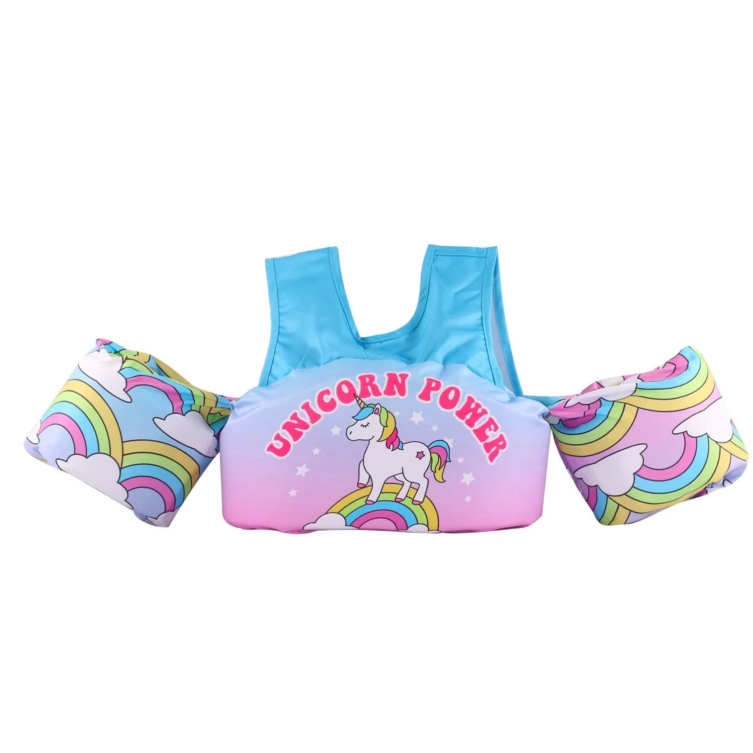 Cartoon children's swimming arm bands with lengthened arm ring design in various patterns including watermelon pineapple and blue crab