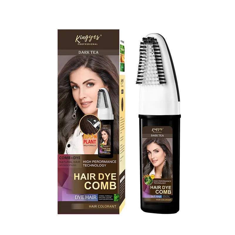 Three tubes of hair dye cream in brown, dark brown and wine red colours for at-home hair colouring