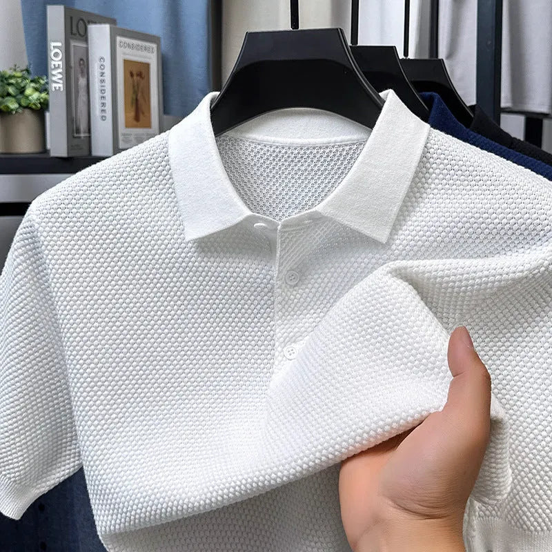 Men's loose fit short sleeve cotton sweater pullover in various colours