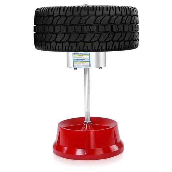 Portable wheel balancer with bull's eye level and aluminium head for 1-1/2" to 4" hubs