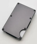 Carbon fibre credit card wallet in aluminium alloy grey colour with RFID-blocking anti-theft protection
