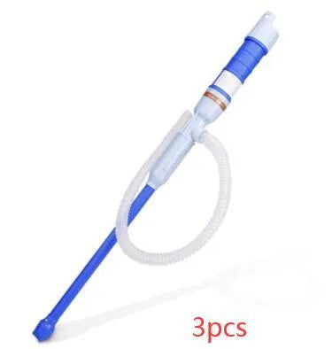 Blue manual siphon pump for fuel and liquid transfer