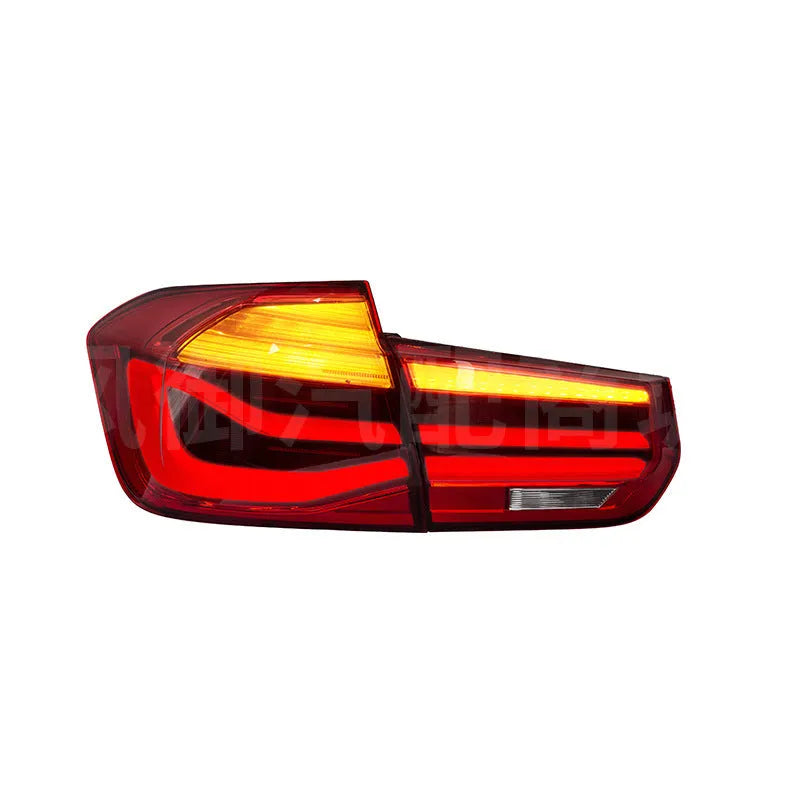Modified LED tail light assembly for 2012-2015 BMW 3 Series in smoked black housing