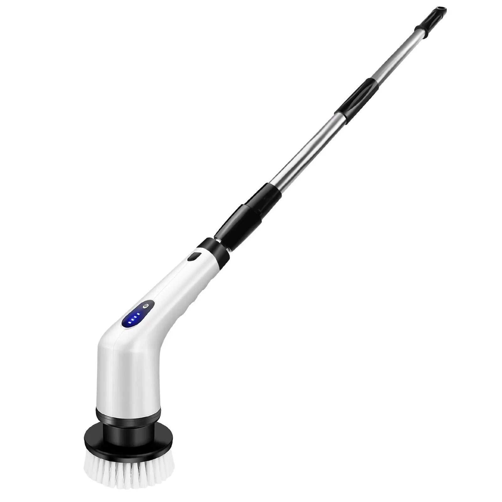 White handheld cleaning ball with lithium rechargeable battery and cleaning brush accessory