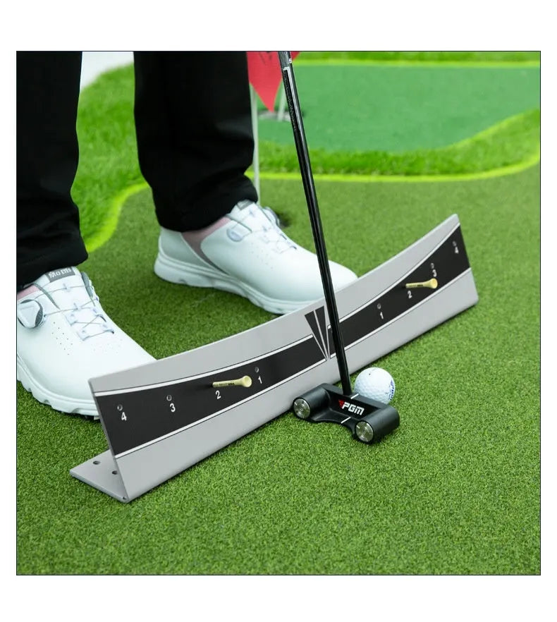 Adjustable golf putter trajectory balance simulator with PVC frame for indoor putting practice