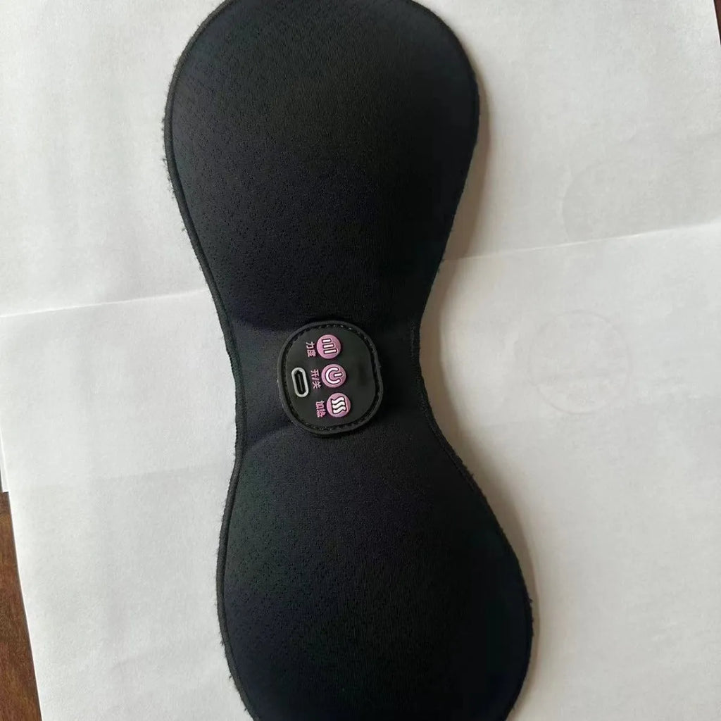 Black electric massage bra inner cushion chest paste with 3-key English control panel