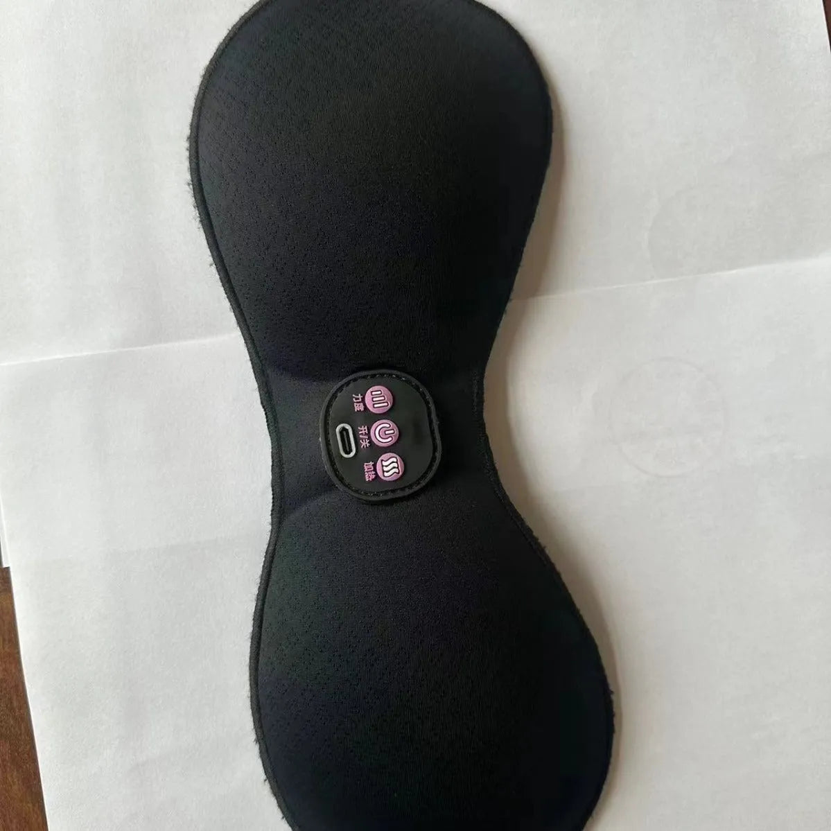 Black electric massage bra inner cushion chest paste with 3-key English control panel