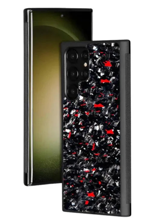 Samsung Galaxy phone case with forged carbon fibre pattern in multiple colour options