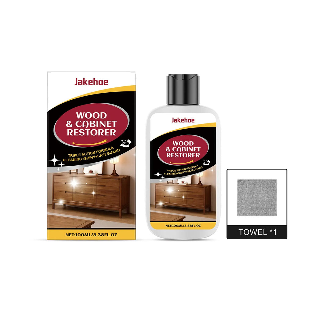 100ml wooden furniture scratch care agent bottle with 20x20cm microfiber towel for surface maintenance
