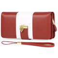 Anti-theft clutch bag with lock closure in PU leather, shown in midnight black colour