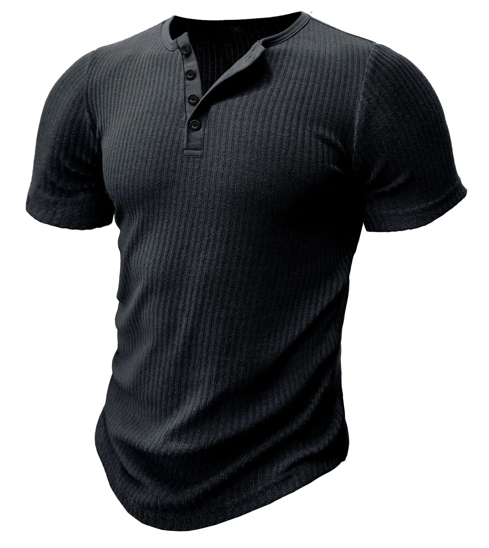 Men's slim-fit short-sleeved sports T-shirt in solid colours on a white background.