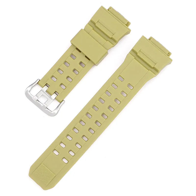 Camouflage TPU watch strap with silver buckle for single hair watch systems