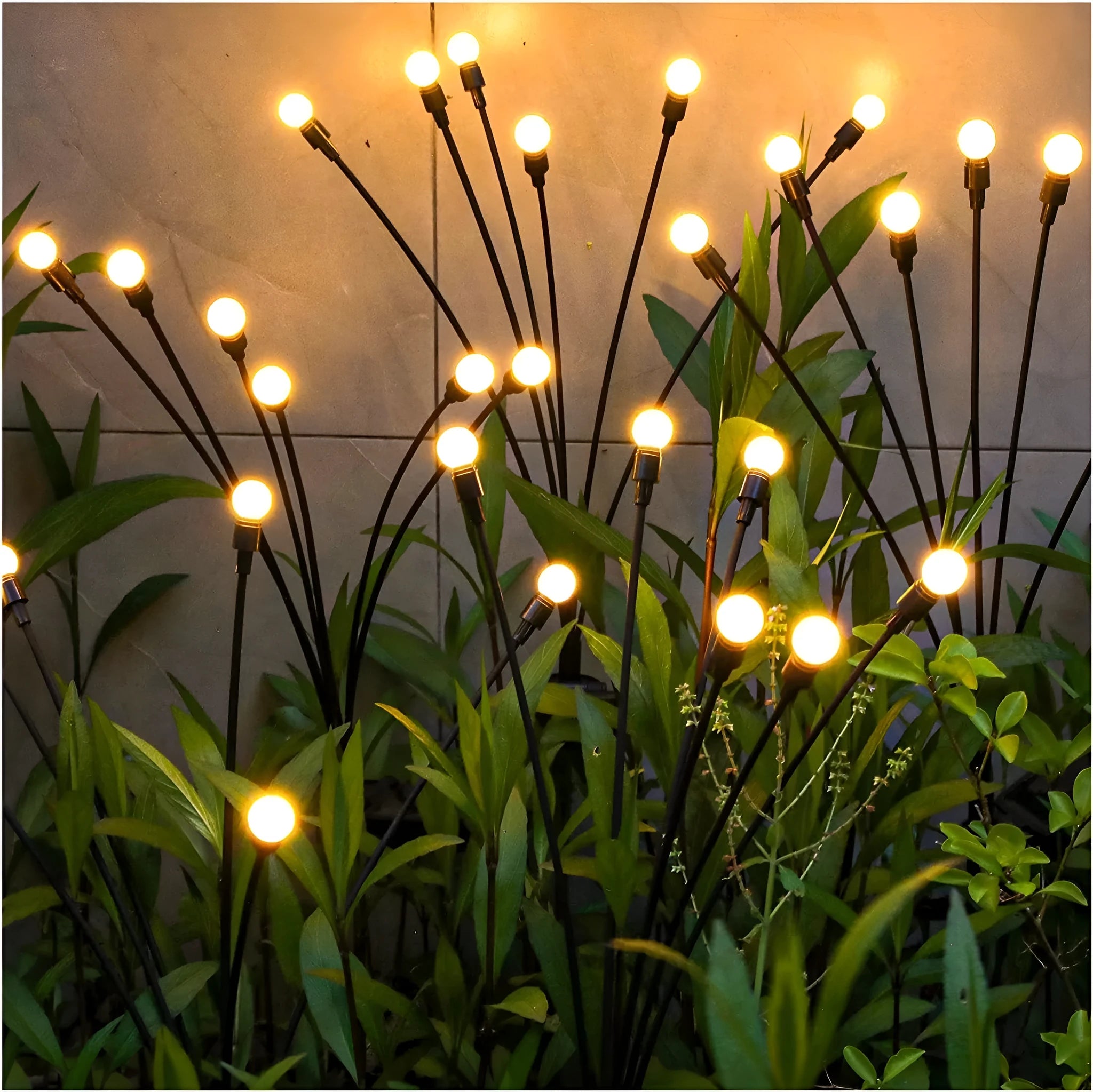 Solar-powered LED garden light with ground spike showing automatic light control for dusk-to-dawn operation
