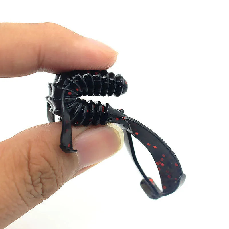 PVC soft plastic fishing lure in two sizes: a smaller 8cm and a larger 12cm model, shown in a selection of colour variations.