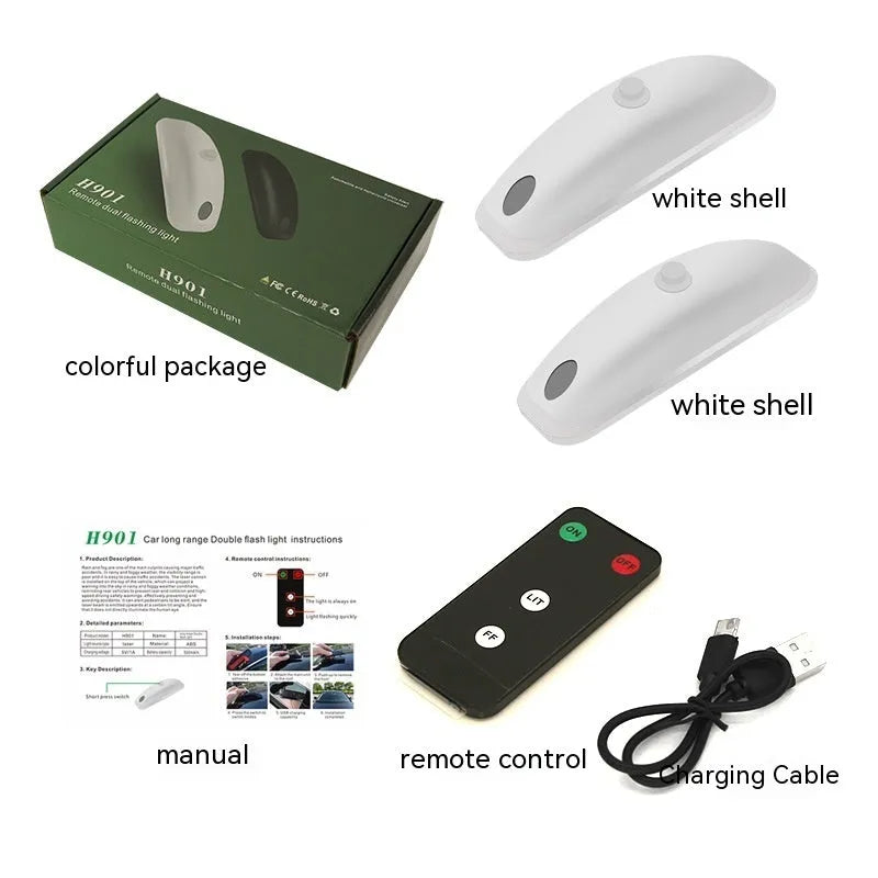 Remote control car strobe light for anti-collision visibility in rain and fog conditions