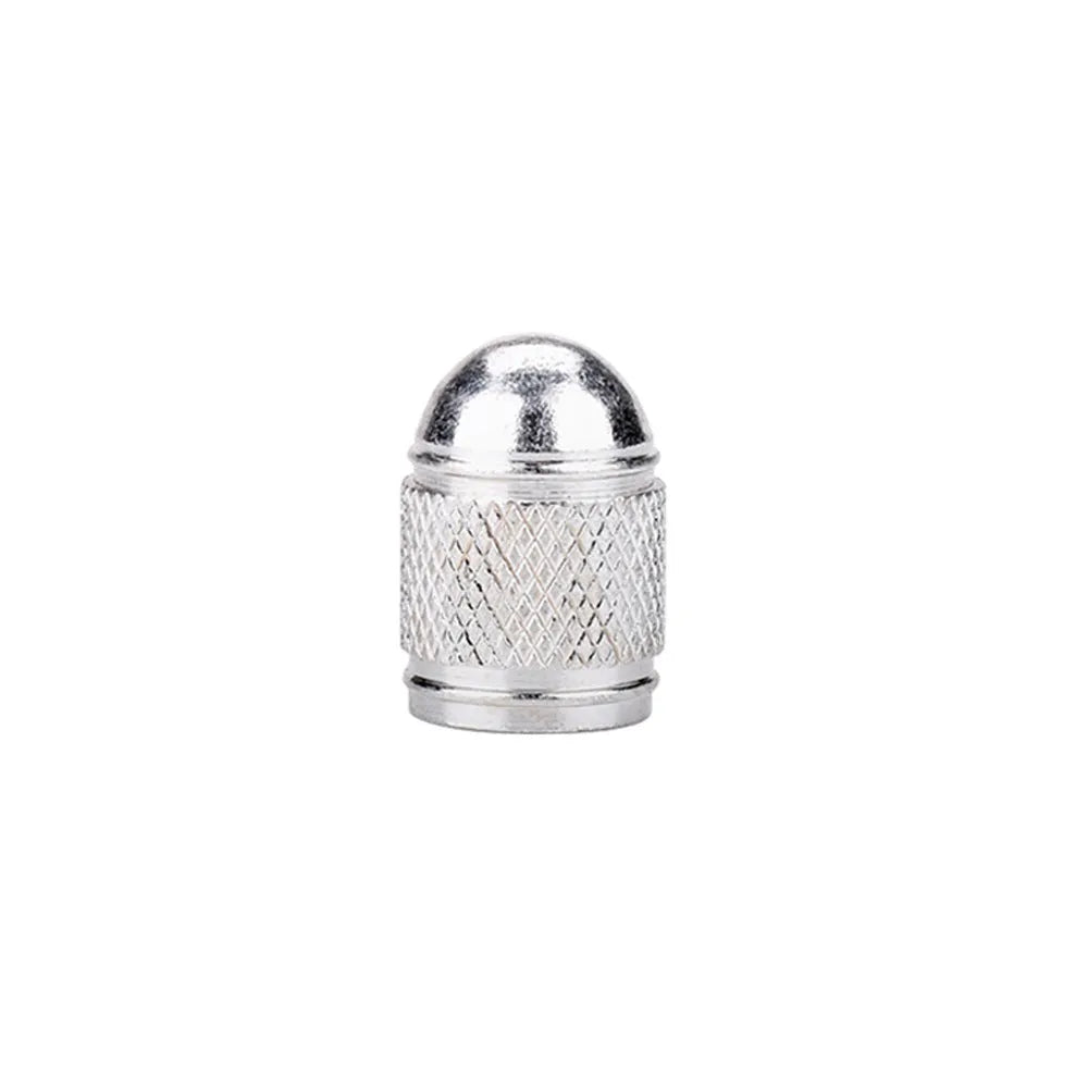 Aluminium mountain bike tyre valve cap in choice of five colours: black, blue, gold, silver, red.