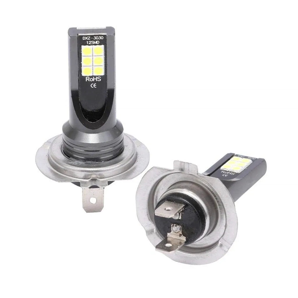 H7 110W LED fog light bulb with 12 SMD 3030 LEDs for car headlight replacement