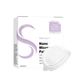 Pack of four individual nano microneedle patches on nursing stickers for skincare.