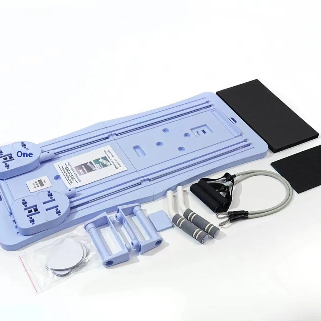 Purple foldable belly panel flat support trainer measuring 41x25cm