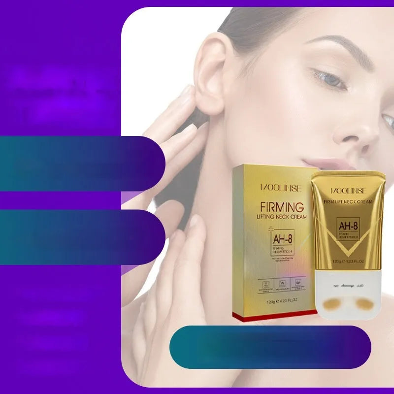 Neck moisturising cream with roller applicator for dry skin in medium sample size