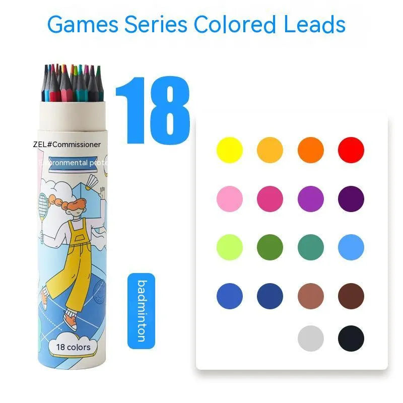 Zhenglin Sports Series colour pencils in paper barrel with multiple colour refill options