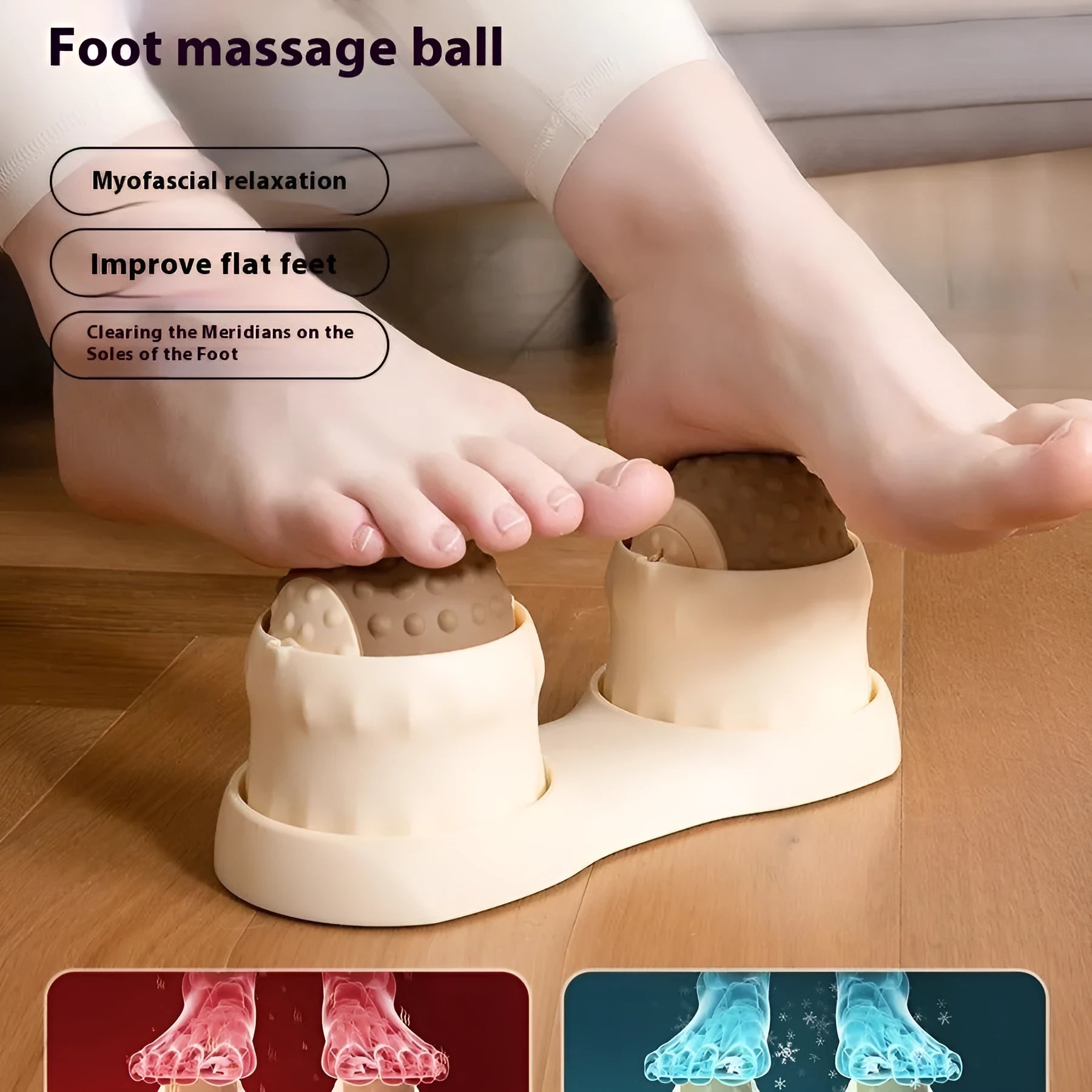 Dual ball massage therapy set for muscle relief with cold and hot compress functionality