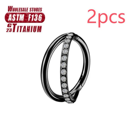 F136 titanium alloy fork nose ring body jewellery in multiple colours and sizes