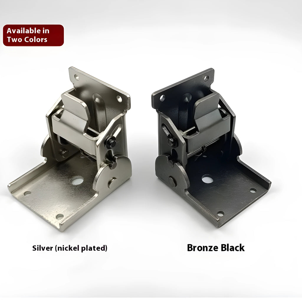 Furniture foot folding hinge with 0-90 degree adjustment in multiple electroplated finishes